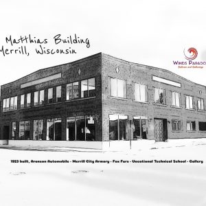 Matthias Building T-shirt, building with logo and history